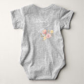 かわいいキリスト教の青い子羊の花の名前 ベビーボディスーツ (裏面)