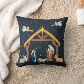 かわいいキリスト降誕のクリスマス クッション (ブランケット)
