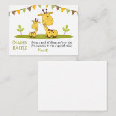 かわいいキリンおむつラッフルチケット プレイスカード (正面/裏面)
