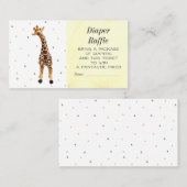 かわいいキリンおむつラッフルベビーシャワーチケット 名刺 (正面/裏面)