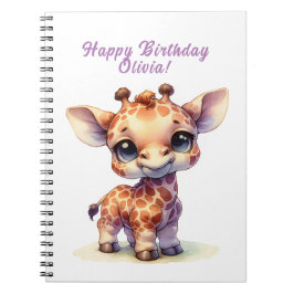 かわいいキリンお誕生日おめでとう ノートブック