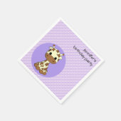 かわいいキリンかわいい漫画の女の子の名前の誕生日 スタンダードカクテルナプキン (角)