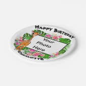 かわいいキリンかわいらしクフローラ熱帯林 ペーパープレート (アングル)