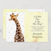 かわいいキリンかわいらしサファリモダン動物 招待状 (正面/裏面)