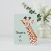 かわいいキリンがあなたのことを想ってる ポストカード (スタンド正面)