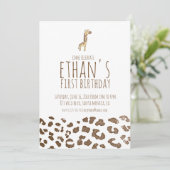 かわいいキリンがテーマの誕生日パーティーへの招待状です 招待状 (スタンド正面)