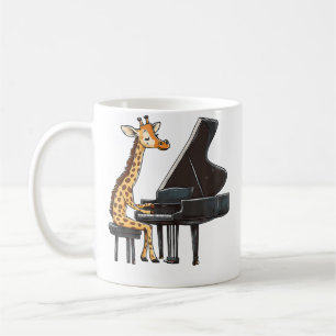 かわいいキリンがピアノを演奏する キリンのミュージシャン 音楽 コーヒーマグカップ