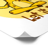 かわいいキリンがヨガイエローを練習する ポスター (角)