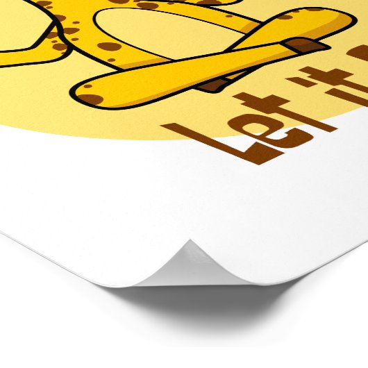 かわいいキリンがヨガイエローを練習する ポスター (角)