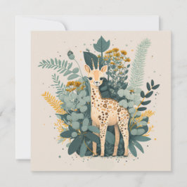 かわいいキリンが庭に