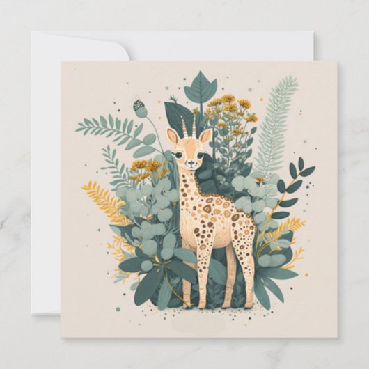 かわいいキリンが庭に (正面)