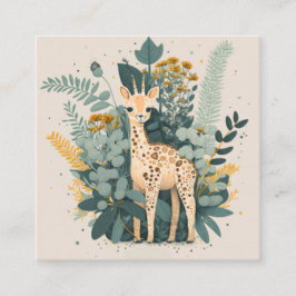 かわいいキリンが庭に エンクロージャーカード