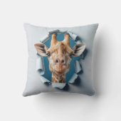 かわいいキリンが紙の穴から現れる クッション (裏面)