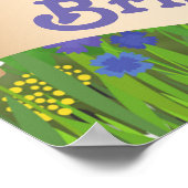 かわいいキリンが花園にいるよ オーダーメイドのベビーアート ポスター (角)