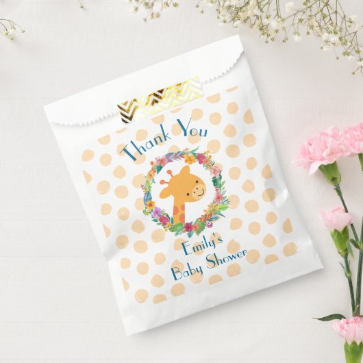 かわいいキリンとフローラリースありがとう フェイバーバッグ (封をした状態)