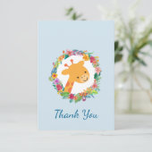 かわいいキリンとフローラリースパーティーありがとう 招待状 (スタンド正面)