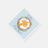 かわいいキリンとフローラリース赤ちゃんシャワー スタンダードカクテルナプキン (角)