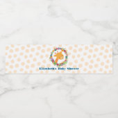 かわいいキリンとフローラリース赤ちゃんシャワー ペットボトルラベル (シングルラベル)