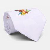 かわいいキリンとフローラ王冠 ネクタイ (ロール)