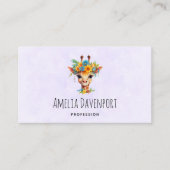 かわいいキリンとフローラ王冠 名刺 (正面)