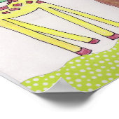 かわいいキリンとライオンのイラスト ベビー部屋のアート ポスター (角)