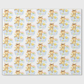 かわいいキリンとレインボー女の子の赤ちゃんシャワー ラッピングペーパー (フラット)