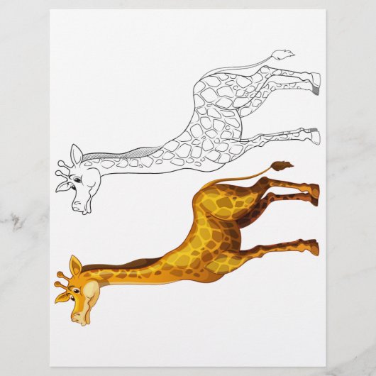 かわいいキリンぬりえページ チラシ (正面)