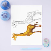 かわいいキリンぬりえページ チラシ (シングル)