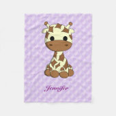 かわいいキリンのかわいいの漫画は名前をからかいます フリースブランケット (正面)