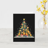 かわいいキリンのクリスマスツリーキリン愛好家クリスマスホー カード (黄色い花)