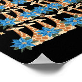 かわいいキリンのクリスマスツリーキリン愛好家クリスマスホー ポスター (角)