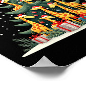 かわいいキリンのクリスマスツリーキリン愛好家クリスマスホー ポスター (角)