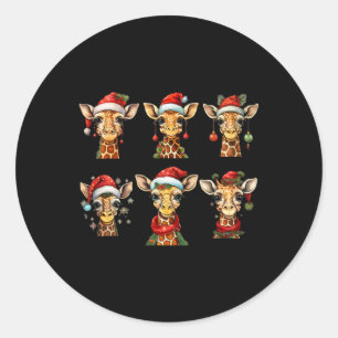 かわいいキリンのクリスマスツリーキリン愛好家クリスマスホー ラウンドシール
