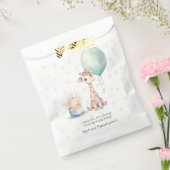 かわいいキリンのケーキバルーン1st.誕生日ありがとう フェイバーバッグ (封をした状態)
