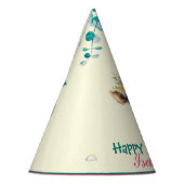 かわいいキリンのサファリ動物ジャングルフラワー誕生日 パーティーハット (左)