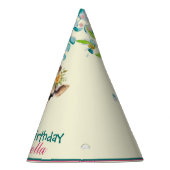 かわいいキリンのサファリ動物ジャングルフラワー誕生日 パーティーハット (右)