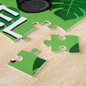 かわいいキリンのジャングルグリーン名マンガ雨林 ジグソーパズル (側面)