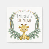 かわいいキリンのジャングルサファリベイビーシャワーナプキン スタンダードカクテルナプキン (正面)