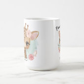 かわいいキリンのジャングル動物誕生日ベイビーシャワー コーヒーマグカップ (中央)