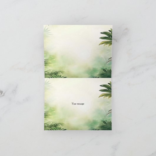 かわいいキリンのジャングル赤ちゃんシャワーパーティー美しい サンキューカード (内部)