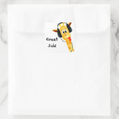 かわいいキリンのステッカー スクエアシール (バッグ)