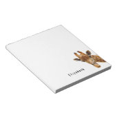 かわいいキリンのパーソナライズされた動物名 ノートパッド (アングル)