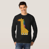 かわいいキリンのピアノ音楽 Tシャツ (正面フル)