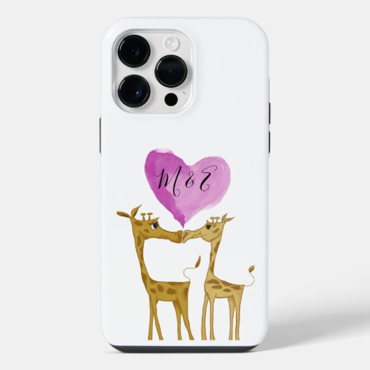 かわいいキリンのファン iPhoneケース (裏面)