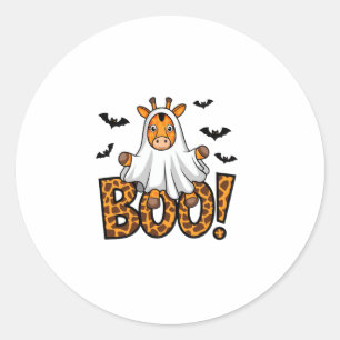 かわいいキリンのブハロウィーンおもしろい衣装の動物園の恋人 ラウンドシール