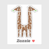 かわいいキリンのペア シール (シート)