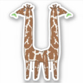 かわいいキリンのペア シール (正面)