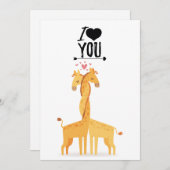 かわいいキリンのラブカード バレンタインデー シーズンカード (正面/裏面)