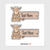 かわいいキリンのラベル シール (シート)