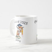 かわいいキリンの卒業祝い コーヒーマグカップ (正面左)